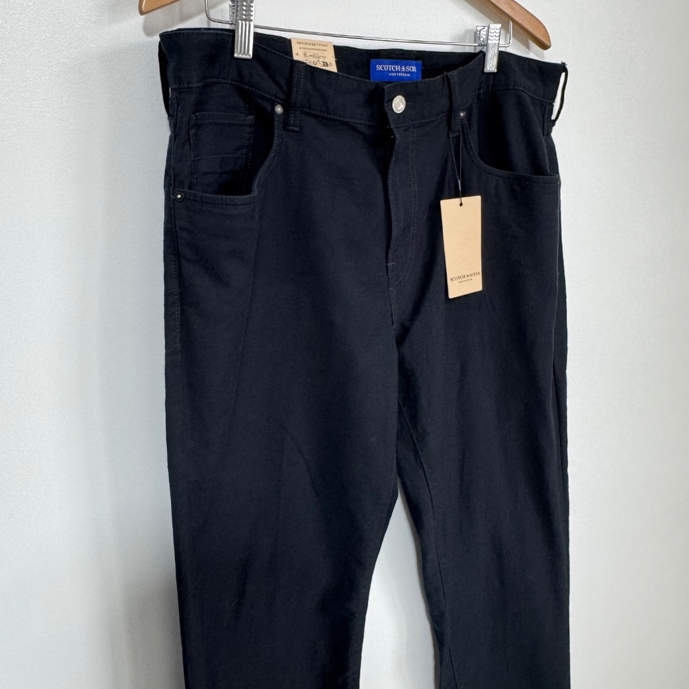 Scotch & Soda Straight Fit Five Pocket Pant in Black Men's Size W38 L32 - Picture 4 of 13